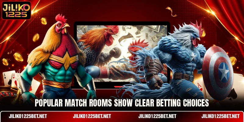 Popular match rooms show clear betting choices Popular match rooms show clear betting choices