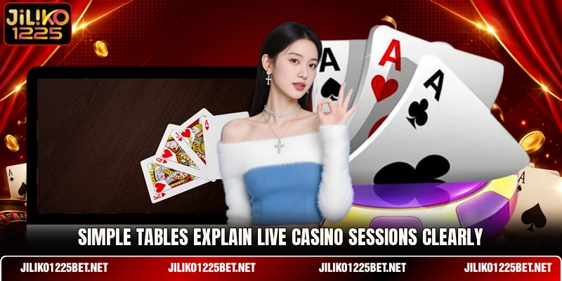 Simple tables explain live casino sessions clearly Simple tables explain live casino sessions clearly